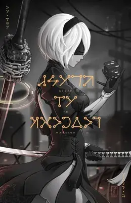 Girl with white hair and black dress holding a sword