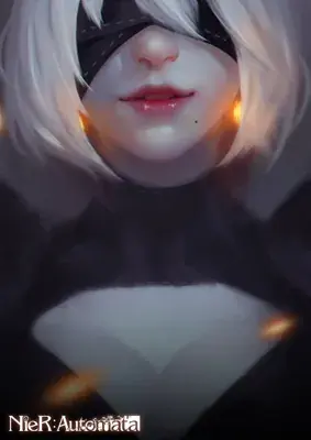 Girl with white hair and black eyes