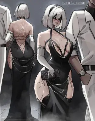 Group of women in black lingers and stockings