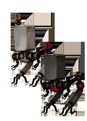 Machine Lifeforms from Nier Automata - digital artwork showing hostile robots in detailed render