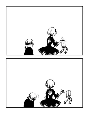 Thumbnail of Minimalist 2B and 9S Comic Panel