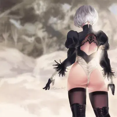 Thumbnail of Nude girl in black and white clothes - Nier Art