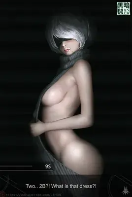 Nude woman with a black background