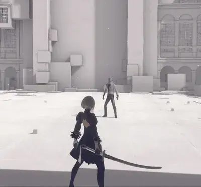 Thumbnail of Protagonist in the game, with a sword in his hand - Nier Art