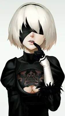 Woman in a black dress and a mask