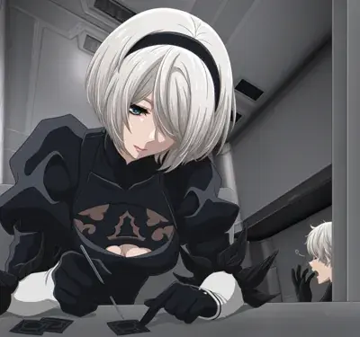Woman in a black outfit and a man in a white shirt