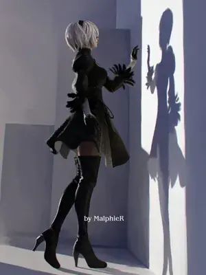 Woman in a black outfit and boots