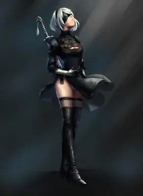 Woman in a black outfit and boots