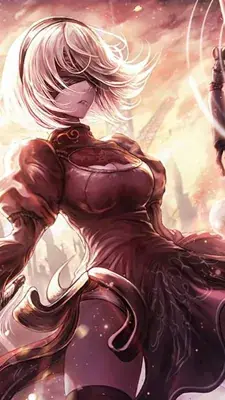 Woman in a red dress holding a sword