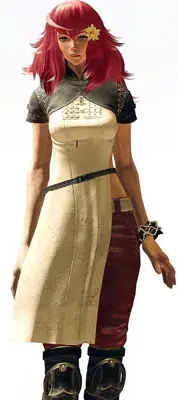 Woman in a white dress and black boots