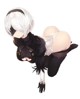 Woman in black and white clothes with a black and white hair