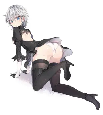 Woman in black clothes and stockings is laying on the floor