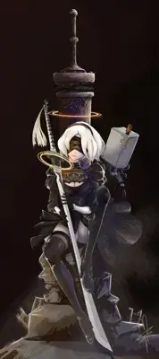 Woman with a sword and a hat