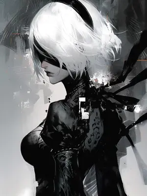 Woman with white hair