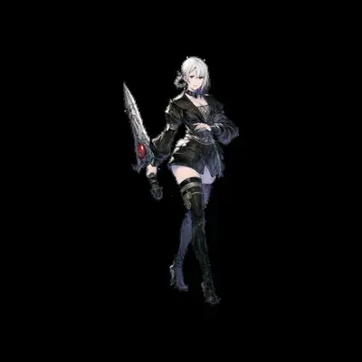 2B from Nier Automata combat-ready stance - digital artwork showing android warrior in signature outfit
