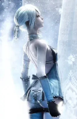 2B from Nier Automata contemplative portrait - digital artwork showing android warrior in signature outfit