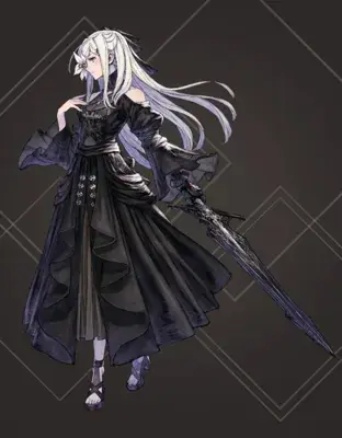 2B from Nier Automata in an elegant black gown - digital artwork showing android warrior in signature outfit