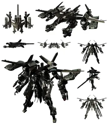 Image of 2B's Flight Unit from Nier Automata - YoRHa android combat vehicle art showing multiple angles