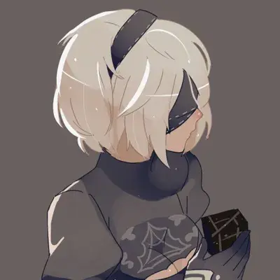 Fan art illustration of 2B soft portrait from Square Enix's Nier Automata game