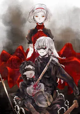 Image of 2B, 9S, and A2 tragic confrontation artwork featuring the main characters of Nier Automata in a stylized digital illustration